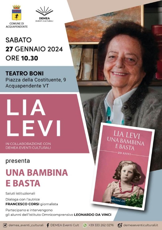 Giorno Della Memoria Ad Acquapendente La Testimonianza Di Lia Levi